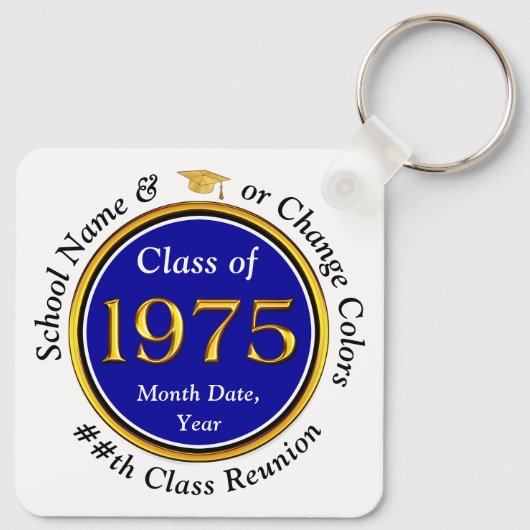 格安パーソナライズされた、1975年クラス懇親会、懇親会 キーホルダー (裏面)