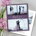 格安フォトコラージュMauve'結婚s Thank You Flyer チラシ<br><div class="desc">安モダンい手のエレガント台本(3)3つの写真コラージュ感謝の低い予算の結婚チラシ。結婚スタイリッシュ感謝していのテンプレート前面に3枚、背面に1枚。***ご注意！***詳しくは下にスクロール！***文字で"ありがとう"を持つキュラシッ渦巻形のトの手書きタイポグラフィのスクリプトフォントで白い色のスワッシュを持つ白または埃っぽい梅の紫の背景。メッセージと名前をカスタムするを感謝していパーソナライズする。名前の間の小さな愛のハート。ノートもしを手書きしたい場合は、サンプル文字を削除して宇宙を増やす。***ご注意！***予算紙/チラシは紙薄。封筒が含まれていない***紙をアップグレードする太い紙のを変更する***デザインが切り取られるか画面に表示されない場合はもし、ライブデザインサービスを利用し頼てお楽しみくだ救済さい。ご注文はプリンタに直接届く。画面に表示される内容は、印刷され、出荷されるものである。だからトリプルチェックあなたのテキストのすべての情報、写真やスペルミスを受信するあなたの表示を正確に、他の誰も印刷前に何もチェックしない。</div>
