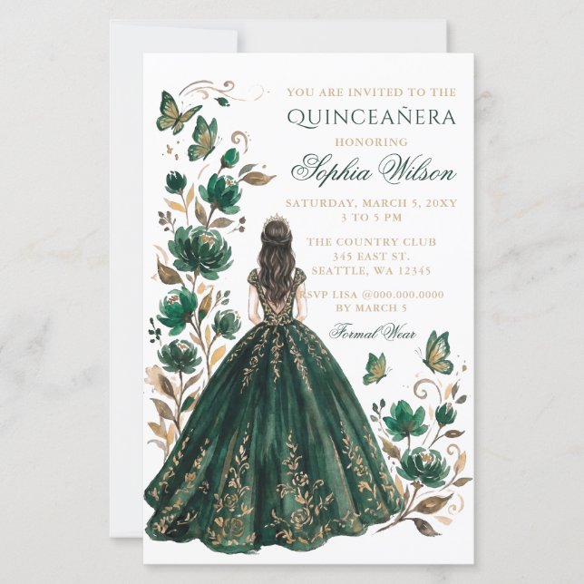 格安フラワープリンセスバタフライQuinceañera (正面)