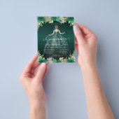 格安フローラグリーンドレスガウンキンセアニェラ招待状 チラシ (手)