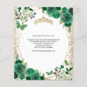 格安フローラグリーン金ゴールドティアラキンセアニラ招待状 チラシ (裏面)