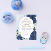 格安フローラネイビーブルー金ゴールドプリンセスキンセアニェラ チラシ (シングル)