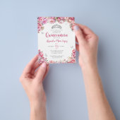 格安フローラピンクシルバーグリッターティアラキンセアニラ チラシ (手)