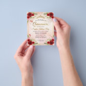 格安フローラブルガンディピンク金ゴールドティアラキンセアニラ チラシ (手)