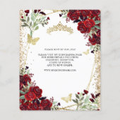 格安フローラブルガンディ金ゴールドキンセアニラ招待状 チラシ (裏面)