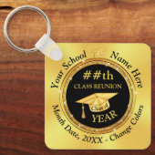 格安ブラック&金ゴールド、クラス懇親会ギフトアイディア、 キーホルダー (正面)