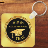 格安ブラック&金ゴールド、クラス懇親会ギフトアイディア、 キーホルダー (裏面)