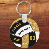 格安ブラック、金ゴールド、ホワイト、バレーボールのパーティーの好意、 キーホルダー (正面)