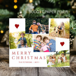 格安メリークリスマス5枚の写真のホリデーカード チラシ