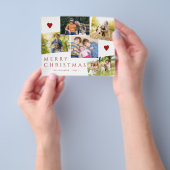 格安メリークリスマス5枚の写真のホリデーカード チラシ (手)