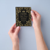 格安ヴィンテージブラックフローラ金ゴールドティアラキンセアニェラ チラシ (手)