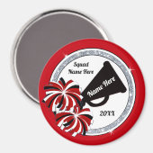 格安応援マグネット、応援グッズバッグスタッファーズ赤 マグネット (正面/裏面)