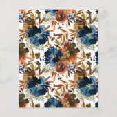 格安秋インラブフローラネイビーブルーブライダルシャワー チラシ (裏面)