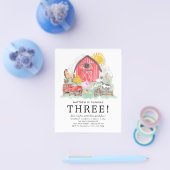 格安素朴納屋周囲の庭動物キッズファーム誕生日 チラシ (シングル)