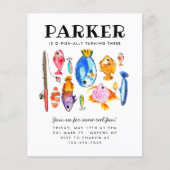 格安素朴O-Fish-alリールおもしろい魚釣り誕生日 チラシ (正面)