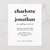 格安結婚したタイポグラフィQRコード結婚写真 チラシ (正面)