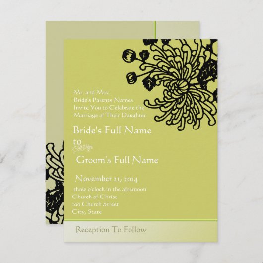 格安結婚式招待状はがき インビテーションポストカード (正面/裏面)