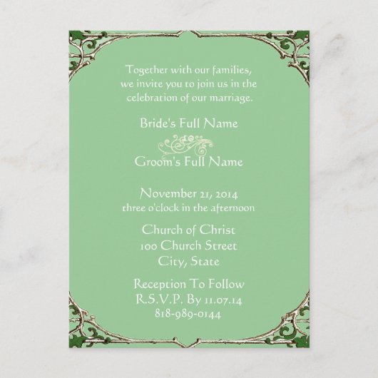 格安結婚式招待状はがき インビテーションポストカード (正面)