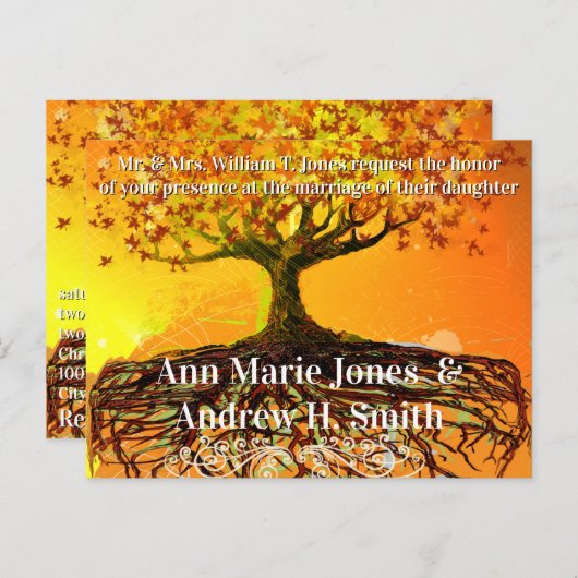 格安結婚式招待状はがき インビテーションポストカード (正面/裏面)