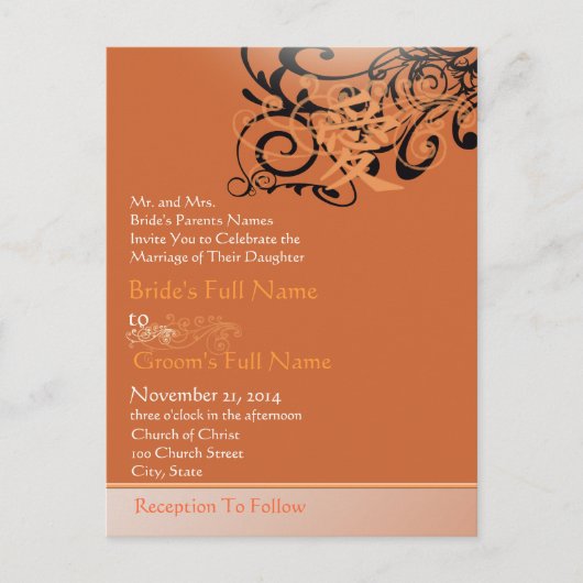 格安結婚式招待状はがき インビテーションポストカード (正面)