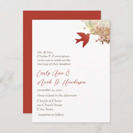 格安結婚式招待状はがき インビテーションポストカード (正面/裏面)