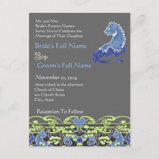 格安結婚式招待状はがき インビテーションポストカード (正面)