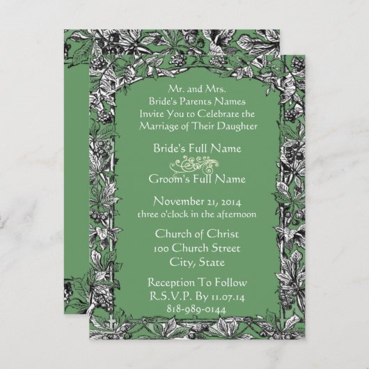 格安結婚式招待状はがき インビテーションポストカード (正面/裏面)