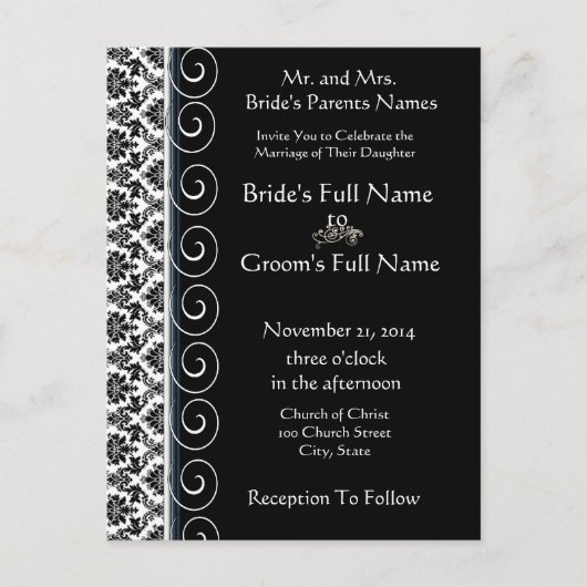 格安結婚式招待状はがき インビテーションポストカード (正面)