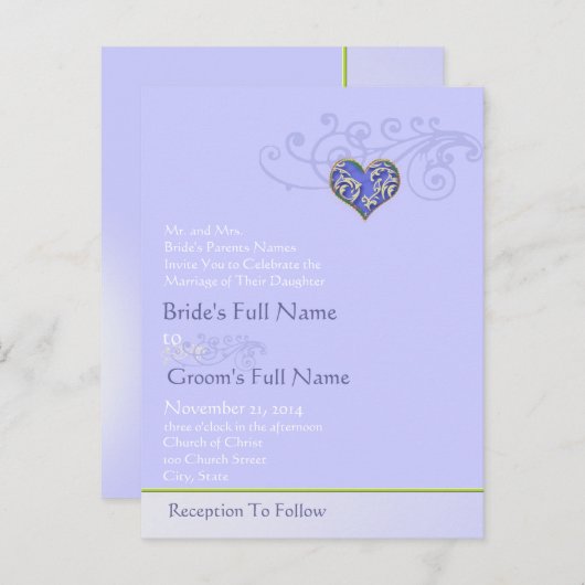 格安結婚式招待状はがき インビテーションポストカード (正面/裏面)