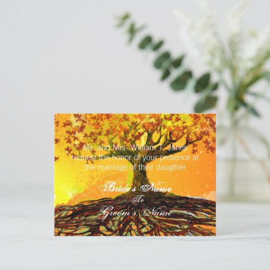 格安結婚式招待状はがき インビテーションポストカード (スタンド正面)