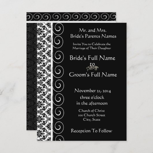 格安結婚式招待状はがき インビテーションポストカード (正面/裏面)