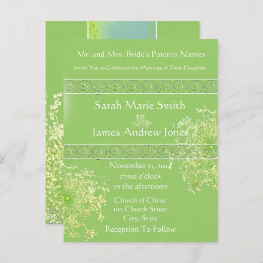 格安結婚式招待状はがき インビテーションポストカード (正面/裏面)