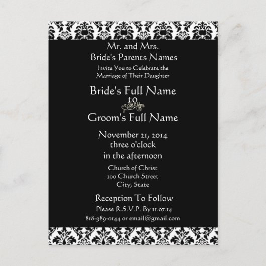 格安結婚式招待状はがき インビテーションポストカード (正面)