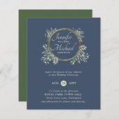 格安結婚式招待状グリーナリーリース予算 (正面/裏面)