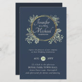 格安結婚式招待状グリーナリーリース予算 (正面/裏面)