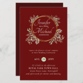 格安結婚式招待状グリーナリーリース予算 (正面/裏面)