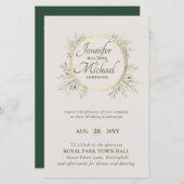 格安結婚式招待状グリーナリーリース予算 (正面/裏面)