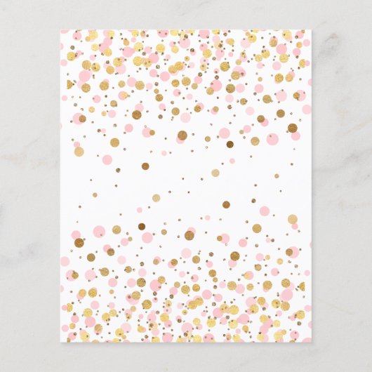 格安赤面ピンク金ゴールド紙吹雪ガール1st誕生日 チラシ (裏面)