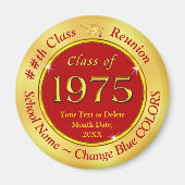 格安1975年クラス懇親会、磁石。赤に変更 マグネット (正面)