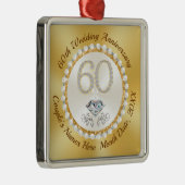 格安60周年結婚パーティーがKeychを応援 メタルオーナメント (右)