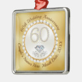 格安60周年結婚パーティーがKeychを応援 メタルオーナメント (左)