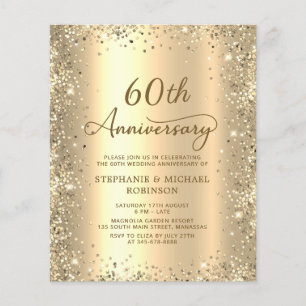 格安 ゴールド 60周年 結婚記念日 招待状