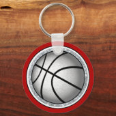 格安,女子バスケットボールのギフト,赤,バスケットボール キーホルダー (裏面)