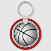 格安,女子バスケットボールのギフト,赤,バスケットボール キーホルダー (裏面)