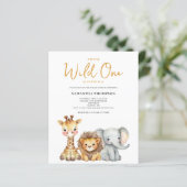 格安 Wild One サファリ ベビーシャワー招待状 (スタンド正面)