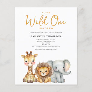 格安 Wild One サファリ ベビーシャワー招待状