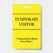 格式のある「一時来訪者」バッジ バッジ (裏面)