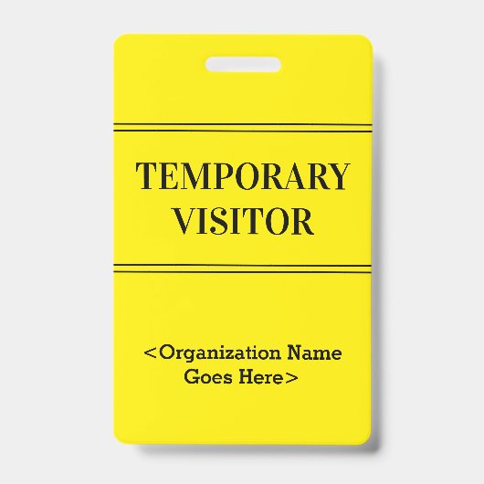 格式のある「一時来訪者」バッジ バッジ (正面)