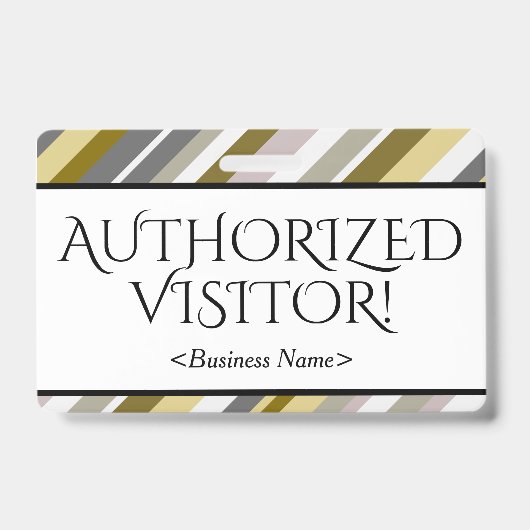 格式のある「許可された訪問者です！」バッジ バッジ (正面)