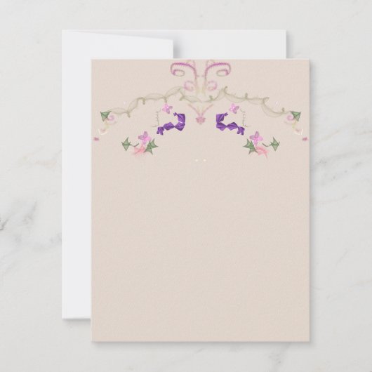 格式ばった花のガーランド招待状 招待状 (正面)